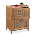 Produktbild: Relaxdays Beistellschrank, 2 Rattan-Türen, HBT: 56x42x30 cm, Natur