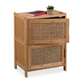 Produktbild: Beistellschrank Anrichte Rattanschrank Nachttisch Schränkchen Kommode 2-türig