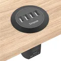 Produktbild: Simpeak 30W 4-Port USB Einbausteckdose, USB Einbaubuchse Ladegerät, USB Hub Schreibtisch Zubehör Kompatibel mit iPhone/iPad/Huawei/Xiaomi/Samsung, Schwarz