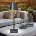 Produktbild: Etc-shop - Außen Tischleuchte Tischlampe silber led Touchdimmer Akku dimmbar Gartenleuchte usb, Eisen, 8x led warmweiß, LxBxH 12x12x38 cm