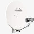 Produktbild: Fuba Satellitenschüssel Komplettset 4 Teilnehmer DAL 804 W - Komplettanlage DAL 800 W Alu Sat-Schüssel 80cm Weiß + DEK 417 Quad LNB - HDTV, UHD(4K/8K), 3D