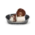 Produktbild: Ferplast Hundebett Katzenbett Kunststoff-Hundebett Medium Hundeliege waschbar Hundekorb atmungsaktiv rutschfest Siesta Deluxe, 74 x 48 x h 25 cm, Schwarz