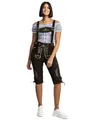 Produktbild: Steigenhöfer Lederhose Damen Tracht Shorts Kniebund - 100% Rindsleder - Clara - Traditionelle Kurze Hose für Frauen - Inklusive verstellbaren Trägern - Dirndl Alternative - Dunkelbraun - 38