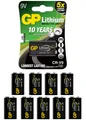 Produktbild: 9x1er Blister-GP Batterie Lithium 9V Block E-Block CR-V9 /CRV9 für Rauchmelder