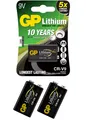 Produktbild: 2x1er Blister-GP Batterie Lithium 9V Block E-Block CR-V9 /CRV9 für Rauchmelder