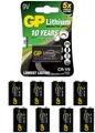 Produktbild: 8x1er Blister-GP Batterie Lithium 9V Block E-Block CR-V9 /CRV9 für Rauchmelder
