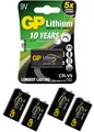 Produktbild: 4x1er Blister-GP Batterie Lithium 9V Block E-Block CR-V9 /CRV9 für Rauchmelder