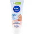 Produktbild: NIVEA Baby, Gesichts- & Körpercreme, weich, 100 ml, feuchtigkeitsspendende und pflegende Baby-Körpercreme, Gesichtscreme für Neugeborene mit Mandelmilch und Vitaminen, Baby-Körpercreme gegen
