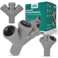 Produktbild: Millto™ Abflussrohr Doppelabzweig 50x50x50x50 45º Grau Abfallsystem Muffe