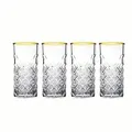 Produktbild: Pasabahce TIMELESS 520205 4er Set Wassergläser Lang 365 ml Gläser-Set Saft Cocktailglas GOLD