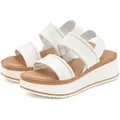 Produktbild: LASCANA Sommerschuh, Sandale, Sandalette, offener Schuh, Plateausandale, Plateausandaletten Sandalette aus Leder mit modisch bequemer Plateausohle weiß 39