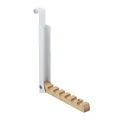 Produktbild: Relaxdays Türgarderobe klappbar, zum Einhängen, Türhaken für 6 Kleiderbügel, Metall & Holz, Haken für 2 cm Türfalz, weiß