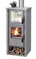 Produktbild: EEK A+ Kaminofen mit Backfach Pella SG Metall grau - 5,4kW