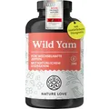 Produktbild: NATURE LOVE® Wild Yam Kapseln - 180 Wechseljahre Kapseln vegan - Hochdosiert mit 880mg Extrakt (davon 176mg Diosgenin) - laborgeprüft, ohne unerwünschte Zusätze und in Deutschland produziert