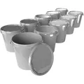 Produktbild: Fixedbyu - 10x Hobbock Eimer mit Deckel 31,5 l, Lebensmittelecht Grau