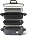 Produktbild: Cuisinart GRMC3E 3‑in‑1 Elektro‑Grill, Plancha & Dampfgarer, Edelstahl/Schwarz