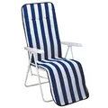 Produktbild: BEST Gartenstuhl mit Armlehnen Chiemsee weiß, blau, 1 St.