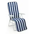 Produktbild: Sonnenliege Veba, Blau, Weiß, Metall, Textil, 58x108x75 cm, FSC Mix, Europäischer Sicherheitsstandard, UV-beständig, Rückenlehne verstellbar, Gartenmöbel, Gartenliegen