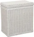 Produktbild: Rattan Wäschekorb/Wäschebox  mit Deckel und Inlett , Wäschetruhe klein (Weiß)