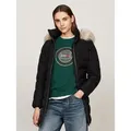 Produktbild: Tommy Hilfiger Steppmantel HERITAGE DOWN TYRA COAT WITH FUR mit Fellimitat schwarz S (36)