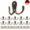Produktbild: Tslinc 10er Set Kleiderhaken Vintage, Massive Antik Doppel-Haken, Retro Haken