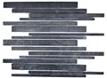 Produktbild: Schiefer Mosaik Fliese Naturstein Stäbchen Wandverkleidung Wandverblender Küche schwarz anthrazit - MOS34-0225