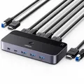 Produktbild: Ugreen CM664 KVM-Switch HDMI 4K 60Hz für 2 PCs, Schwarz