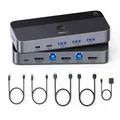 Produktbild: KVM Switch HDMI USB 3.0 4K 60Hz 2 PC 1 Monitor Umschalter 4 Ports 2 Kabel