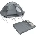 Produktbild: SoBuy Feldbett mit Zelt Campingzelt mit Luftmatratze Outdoor Zent 2 Personen Grau OGS32-II-L-HG-TP