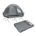 Produktbild: obuy Feldbett mit Zelt Campingzelt 2 Personen Wasserdicht Camping Tent Trekking Zelt Wurfzelt 2 Personen Outdoor Zelt Zweimannzelt Wasserdicht Grau 193x185x145 cm OGS32-II-L-HG-TP