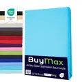 Produktbild: Buymax® Spannbettlaken 160x200cm Baumwolle 100% Spannbetttuch Bettlaken Jersey, Matratzenhöhe bis 25 cm, Farbe Türkis
