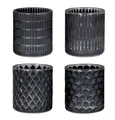 Produktbild: Levandeo® Teelichthalter, 4er Set Teelichthalter Schwarz Glas Windlicht Tischdeko Kerzenhalter