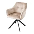 Produktbild: Riess Ambiente riess-ambiente Stuhl LOFT - champagner Samt drehbar Metallgestell schwarz mit Armlehne