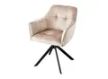Produktbild: riess-ambiente Stuhl LOFT - champagner Samt drehbar Metallgestell schwarz mit Armlehne