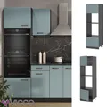Produktbild: Mikrowellenschrank Küchenschrank R-Line Solid Anthrazit Blau Grau 60 cm Vicco