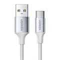 Produktbild: Geflochtenes Kabel USB-A - USB-C QC 3.0 3A 1m - weiß