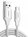 Produktbild: USB-C Ladekabel 3a QC3.0 1m Weiß Geflecht Aluminium Datenkabel