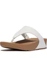 Produktbild: FitFlop Damen Lulu Leder Flip Flops, Zehenstegsandalen, bequem mit natürlicher Fußgewölbestütze - Urban White - 40 EU