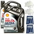 Produktbild: 10 Liter Shell Helix Ultra Prof. AV-L 0W30 Motoröl Porsche C30 ACEA C3 SET