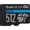 Produktbild: Team Electronic Team ELITE - Flash-Speicherkarte (SD-Adapter inbegriffen) - 512GB - A1 / Video Class V30 / UHS-I U3 (512 GB, microSDXC, U3, UHS-I) (TEAUSDX512GIV30A103)