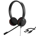 Produktbild: Jabra Evolve 20 Stereo Headset - Unified Communication Zertifizierte Kopfhörer für VoIP Softphone mit passiver Geräuschunterdrückung - USB-C/A - Schwarz