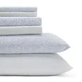 Produktbild: Laura Ashley Bettwäsche-Set für Queen-Size-Bett, Baumwoll-Perkal, 6-teilig, frische und Coole Heimdekoration (Belle Blue Cashmere, Queen-Size)