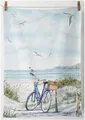 Produktbild: Geschirrtuch Küchentuch AMBIENTE 1 Stück ca.50x70cm Baumwolle Bike at the Beach
