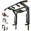 Produktbild: Leogreen - Multigriff Klimmzug Wandmontage Dip Station, 2 in1 Pull Up Bar Klimmzugstange Wand, Belastbarkeit bis 200 kg