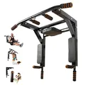 Produktbild: Leogreen Klimmzugstange Wandmontage, Pull Up Bar, Trainings Halterung mit Multifunktionen, 8 rutschfeste Griffe, Schwerlast Trainingsgewicht bis zu 200kg, 95 x 73 x 47cm