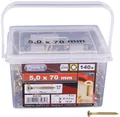 Produktbild: Universalschrauben 5x70mm 160 Stk Senkkopf TX Teilgewinde Gelb Connex