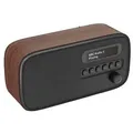 Produktbild: VQ – Dexter – Radio – DAB/DAB+ Digitalradio mit UKW, Bluetooth-Lautsprecher, Wecker, wiederaufladbarer Akku, Echtholzgehäuse – Braunes Design
