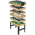 Produktbild: COSTWAY Spieltisch, 10-in-1 Kickertisch, Airhockeytisch, ab 8 Jahren braun 103 cm x 68 cm x 58 cm