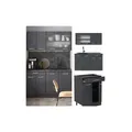 Produktbild: Vicco Singleküche R-Line 140 cm Schwarz Beton Anthrazit ohne Arbeitsplatte