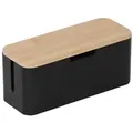 Produktbild: Relaxdays Kabelbox aus Bambus Hellbraun,Schwarz